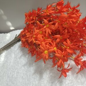 Artificial Vibrant Orange Faux Flower Bouquet